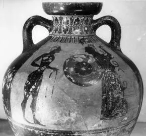AMPHORA, PANATHENAIC PRIZE (ATHENIAN, BLACK-FIGURE)