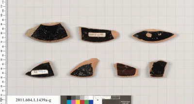 Terracotta fragments of kylikes (drinking cups)