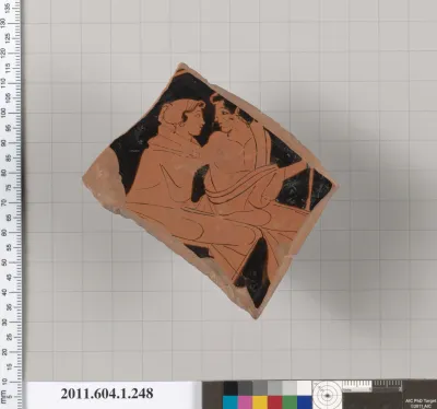 Terracotta fragment of a kylix (drinking cup)