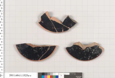 Terracotta fragments of kylikes (drinking cups)