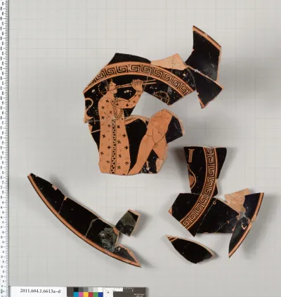 Terracotta fragments of a kylix (drinking cup)
