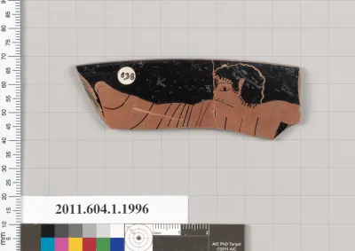 Terracotta rim fragment of a kylix (drinking cup)