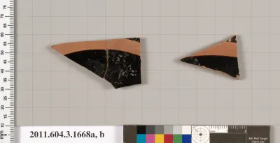 Terracotta fragments of kylikes: Band or lip cups (drinking cups)