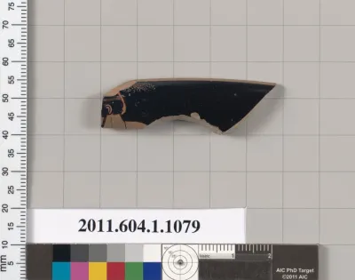 Terracotta rim fragment of a kylix (drinking cup)