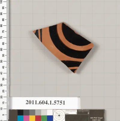 Terracotta rim fragment of a kylix: eye-cup (drinking cup)