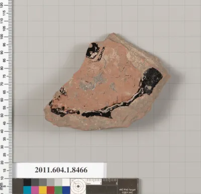 Terracotta fragment of a stemless kylix (drinking cup)