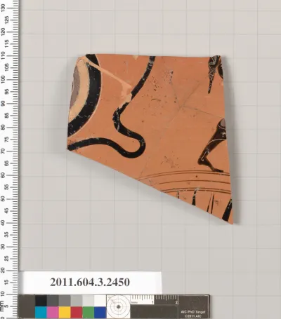 Terracotta fragment of a kylix: eye-cup (drinking cup)