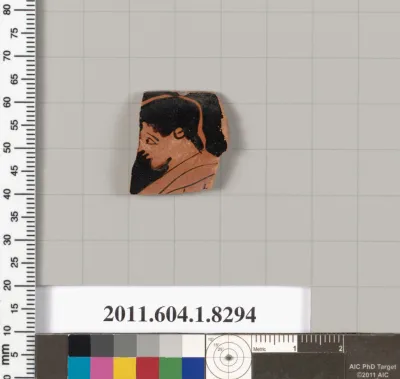 Terracotta rim fragment of a kylix (drinking cup)