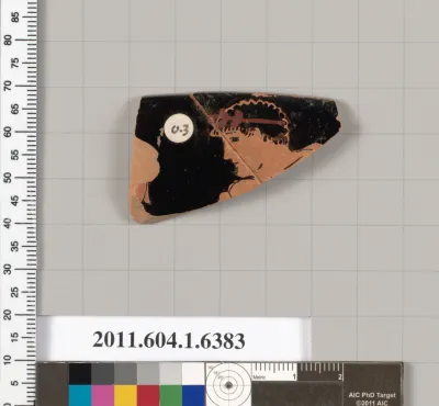 Terracotta rim fragment of a kylix (drinking cup)