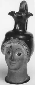 FIGURE VASE, OINOCHOE (ATHENIAN, RED-FIGURE)