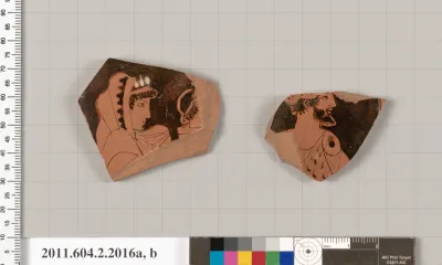 Terracotta fragments of a pot; glazed on the inside