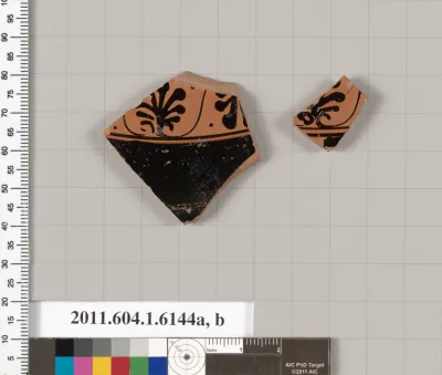 Terracotta fragments of a kylix (drinking cup)