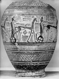 AMPHORA, NECK (ATHENIAN GEOMETRIC, SILHOUETTE)