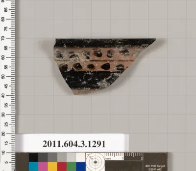 Terracotta rim fragment of a skyphos (deep drinking cup)