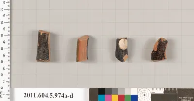 Terracotta fragments of kylikes (drinking cups)