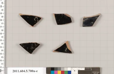 Terracotta fragments of kylikes (drinking cups)