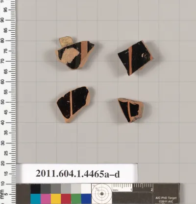 Terracotta fragments of kylikes (drinking cups)