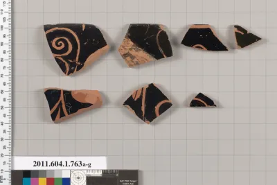 Terracotta rim fragments of kylikes (drinking cups)
