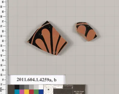 Terracotta fragments of kylikes (drinking cups)