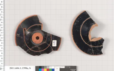 Terracotta fragments of kylikes (drinking cups)