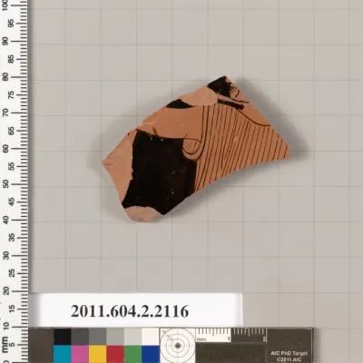 Terracotta fragment of a pot; glazed on the inside