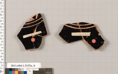 Terracotta fragments of a kylix (drinking cup)