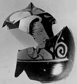 LEKYTHOS, SQUAT, FRAGMENT (ATHENIAN, RED-FIGURE)