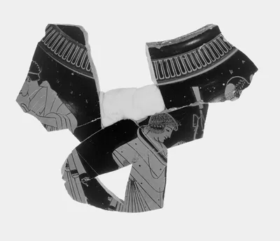 Attic Red-Figure Stamnoid Fragment (comprised of 8 Joined Fragments)