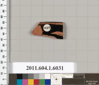 Terracotta rim fragment of a kylix (drinking cup)