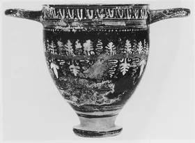 SKYPHOS (SOUTH ITALIAN, GNATHIAN, BLACK GLAZE)
