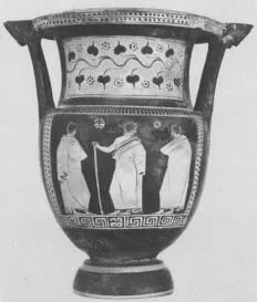 KRATER, COLUMN (SOUTH ITALIAN, APULIAN, RED-FIGURE)