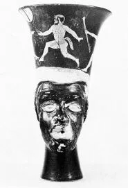 FIGURE VASE, KANTHAROS (ATHENIAN, RED-FIGURE)