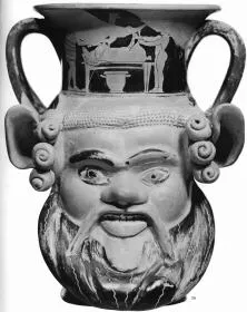 FIGURE VASE, KANTHAROS (ATHENIAN, RED-FIGURE)