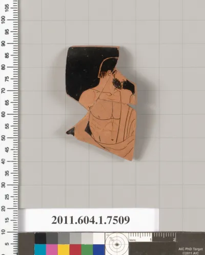Terracotta rim fragment of a kylix (drinking cup)