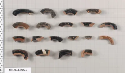 Terracotta fragments of kylikes (drinking cups)