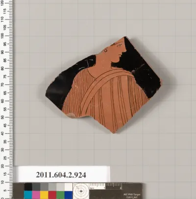 Terracotta fragment of a hydria: kalpis (water jar)