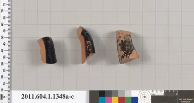 Terracotta fragments of kylikes (drinking cups)