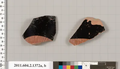 Terracotta fragments of skyphoi (deep drinking cups)