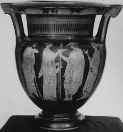 KRATER, COLUMN (ATHENIAN, RED-FIGURE)