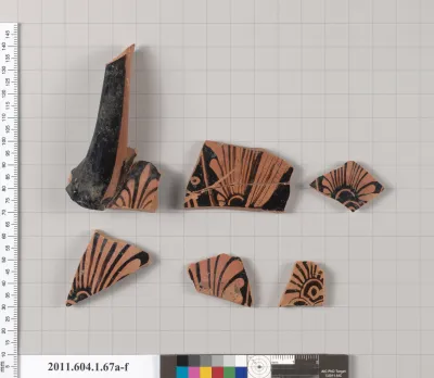 Terracotta fragments of a kylix (drinking cup)