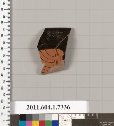 Terracotta rim fragment of a kylix (drinking cup)