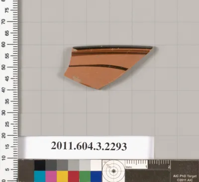 Terracotta rim fragment of a kylix: eye-cup (drinking cup)