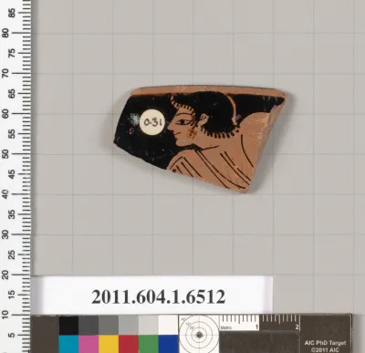 Terracotta rim fragment of a kylix (drinking cup)