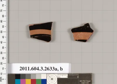 Terracotta fragments of kylikes (drinking cups)