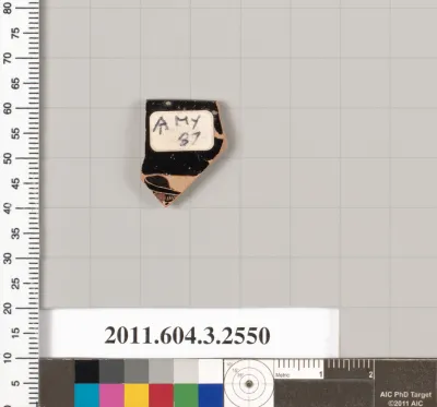 Terracotta rim fragment of a kylix (drinking cup)