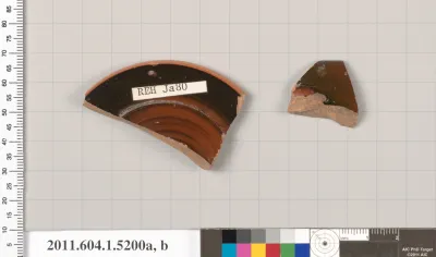 Terracotta fragments of kylikes (drinking cups)