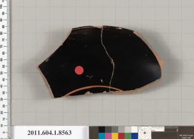 Terracotta rim fragment of a stemless kylix (drinking cup)