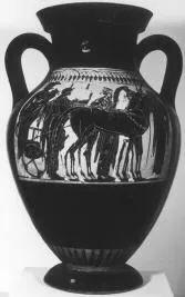 AMPHORA, BELLY, TYPE B (ATHENIAN, BLACK-FIGURE)