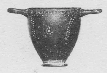 SKYPHOS (SOUTH ITALIAN, GNATHIAN, BLACK GLAZE)