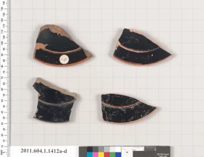 Terracotta fragments of kylikes (drinking cups)